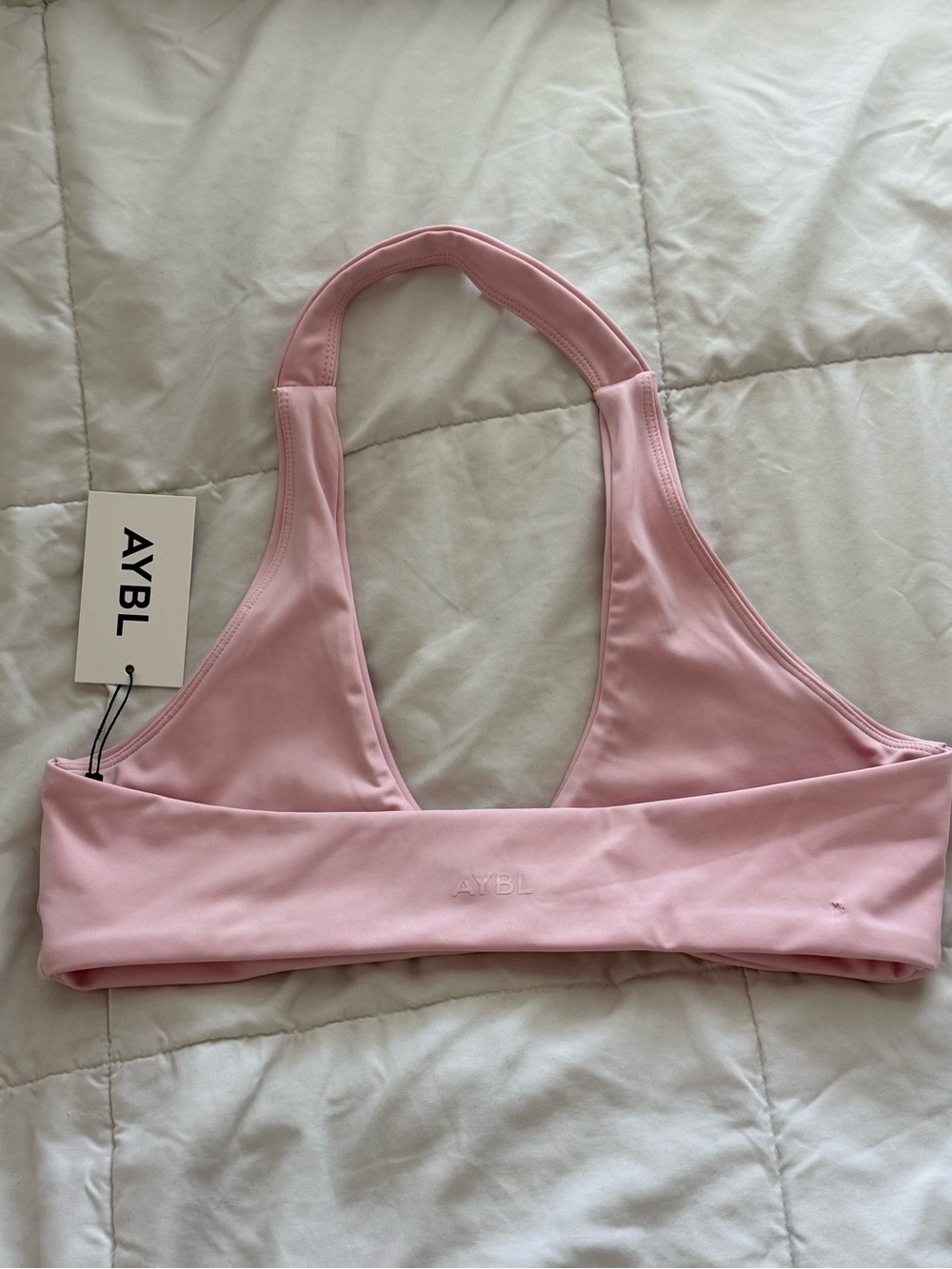 AYBL Light Pink Essential Halterneck Sports Bra - Picture 2 of 4